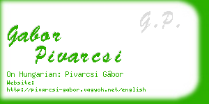 gabor pivarcsi business card